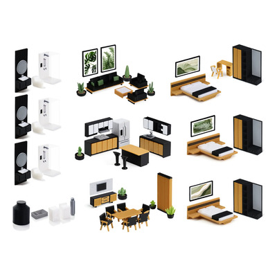 Muebles Para Maquetas | Escala 1:50 | Piezas Minimalistas | Envío gratis