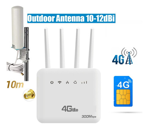 Modem Router Internet 4g Sim Wifi Antena Externa Exterior