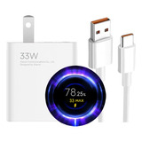 33w Turbo Cargador Con Cable Tipo C Para Xiaomi Carga Rápid