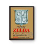 Quadro A4 Capa Zelda Nintendinho  Poster Moldurado