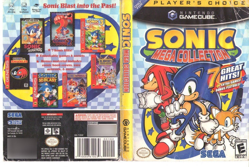 Sonic Mega Collection Game Cube Solamente Portada Original