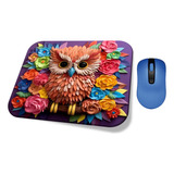 Mouse Pad Animales 3d Buho 1