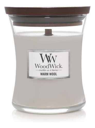 Woodwick Vela De Reloj De Arena Mediano De Lana Calida, 9.7