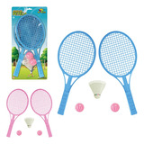Jogo De Raquetes Infantil Com Peteca E 2 Bolas Badminton