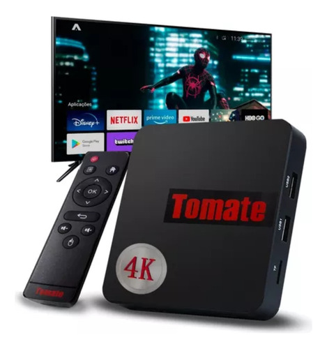 Smart Tv Box 4k Ultra Hd Tomate 2gb Ram 16gb Hd Hdmi Anatel 