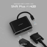 Adaptador Usb Tipo C A Hdmi + Vga Shift Plus Av420 4k