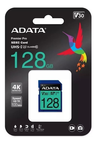 Adata Memoria Sd 128gb Uhs-i Clase 10 Camaras 95mb/s