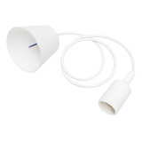 Socket Blanco E27 Colgante Cable Textil 90 Cm Silicon