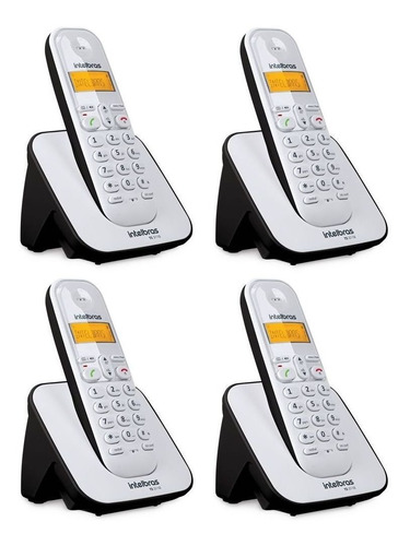 Kit Telefone Sem Fio + 3 Ramais Bc E Preto Ts 3110 Intelbras