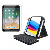 Forro Smart Case 360 + Vidrio + Teclado Para iPad 8 Gen 10.2