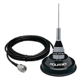 Antena Vhf 1/4 50cm M300c Suporte Magnético Imã Forte M700k 