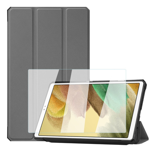 Mica + Funda Smart Case Para Galaxy Tab A7 Lite T220 Gris