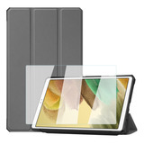 Mica + Funda Smart Case Para Galaxy Tab A7 Lite T220 Gris