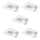 Pack X5 Spot Pvc Embutir Dicroica Led Dimerizable Cuadrado