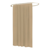 Cortina De Baño Impermeable Lavable 12 Ganchos Beige 180x180