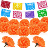 Willbond 74 Piezas Pancartas Mexicanas De Flores De Caléndul