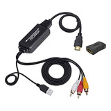 Cable Hdmi A Rca, Hdmi A Rca Converter, 1080p Av 3rca