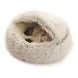 2-em-1 Peluche Redondo Mascota Gato Perro Sofá-cama Invierno