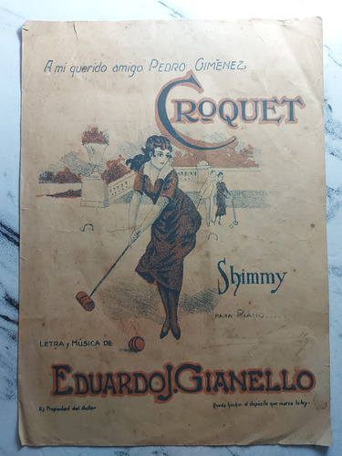 Antigua Partitura Croquet. Eduardo J. Gianello. Ian 474