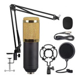 Microfone Youtuber Estúdio Condensador Bm800 Kit 