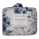 Quilt 2 Plazas Estampado Deluxe Reversible Doral D2