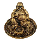 Incensário Buda Queimador Incenso 3 Varetas Resina Dourado