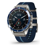 Smartwatch Marq Captain Gen 2 Reloj Nautico Amoled Musica Color De La Caja Plateado Color De La Malla Azul Color Del Bisel Azul