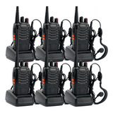 Handy Radio Uhf Walkie Talkie 16ch Vox Gadnic Kit X6 + Auri Color Negro