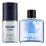 Natura Kaiak 100ml + Colonia Musk 90ml Avon Kit 2 Perfumes