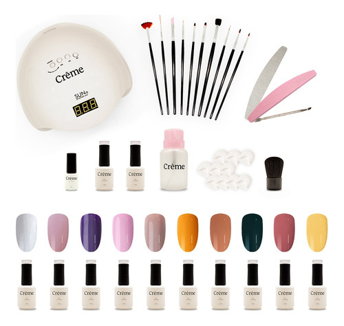 Kit Para Uñas Gelish Esmaltes Profesional Lampara Uv Led 48w