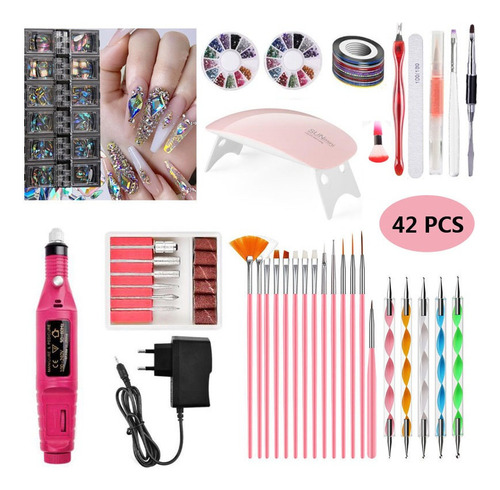 Kit De Manicura Uñas Uv L-ed Lámpara Perforadora De Uñas Máq