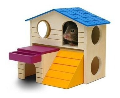 Casa Casita Carno Dos Pisos Premium Hamster Ratón Jerbo