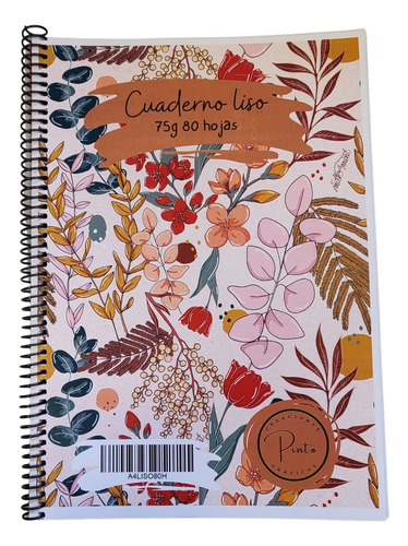 Cuaderno Espiral Pinto Lisos A4  80 Hojas Tapa Flexible