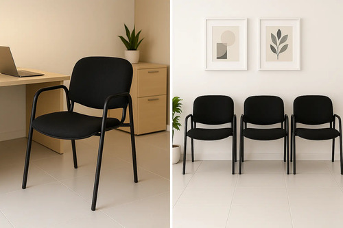 Set De 4 Sillas Para Sala De Espera Visita Descansabrazos