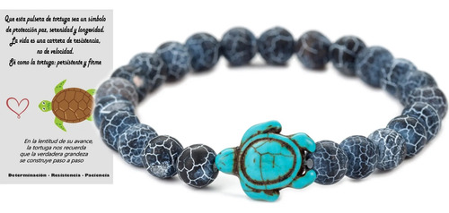 Nueva Pulsera Tortuga Protección Piedra Ágata Natural B813