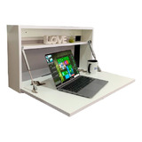 Tudo Para Decorar Escrivaninha Mesa Suspensa Dobrável Notebook Branco 70 Cm