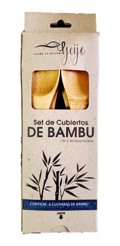 Set Cucharas De Bambú X6 Unid