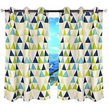 Myru 2 Panels Set Geometric Triangle Grommet Top Room Darken