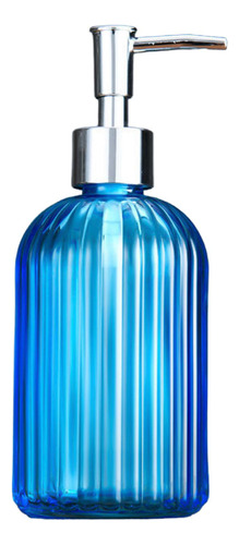 Dispensador De Jabón De Vidrio De 400 Ml, Botella De Azul