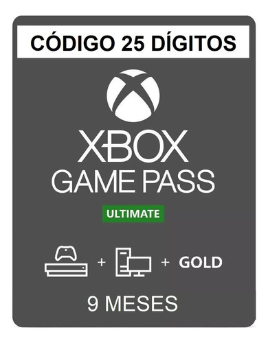 Game Pass Ultimate Live Gold + Gpu 9 Meses Código 25 Digitos