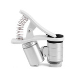 Mini Microscópio Ampliação De 60x Luz Branca E Ultravioleta