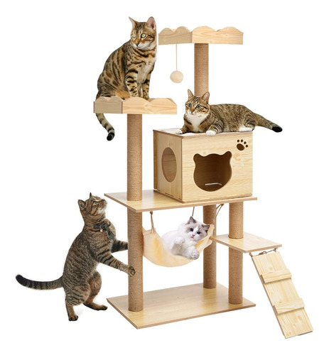 Casa Rascador Para Gatos Con Dos Torres Y-5