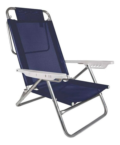 Reposera Silla Summer Reclinable 6 Pos Aluminio Plegable Mor