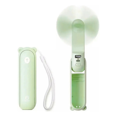 Mini Ventilador De Mano Usb Portatil Recargable Plegable Color Verde
