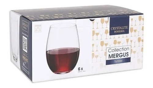 Vasos Copas Cristal Bohemia Bombe Sin Pie Vino 560ml X6 Unid