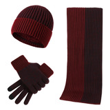 Conjunto De Gorro Casual Feminino, Masculino E Tricotado De