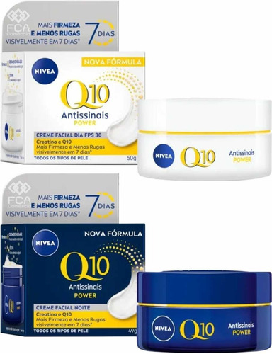 Nivea Creme Facial Dia Fps30 E Noite Q10 Power Antissinais