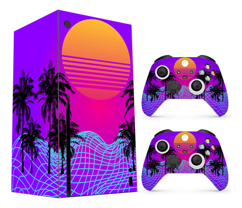 Hk Studio X-box Series X Skin Hippie Vaporwave Sin Burbujas.