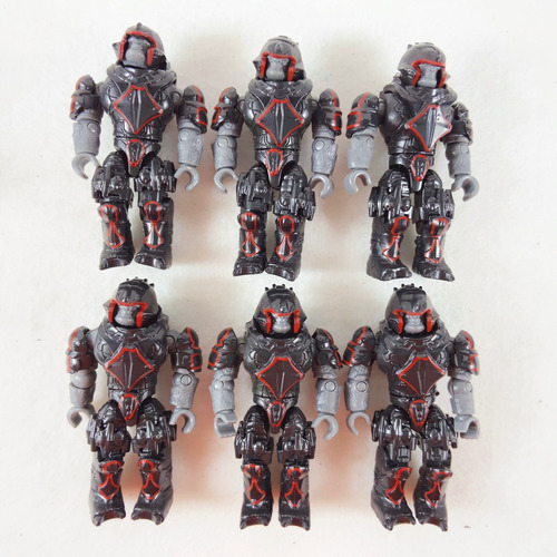 Lote De 6 Piezas De Mega Construx Halo Black Brute Minor De