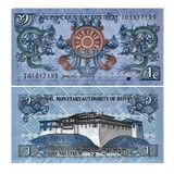 Grr-billete De Bhutan 1 Ngultrum 1986 - Dragones